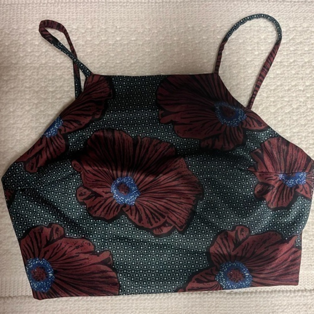 Topshop Floral Print Crop Top Size 2